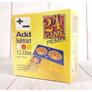 NEW SEALED, 24 Game Primer Add Subtract 1, 2, 3 Dot 96 Card Deck - Homeschooling